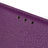 iPhone 14 Plus Etui Litchi Lilla