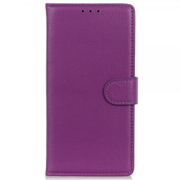 iPhone 14 Plus Etui Litchi Lilla