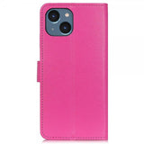 iPhone 14 Plus Etui Litchi Magenta