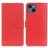iPhone 14 Plus Etui Litchi Rød