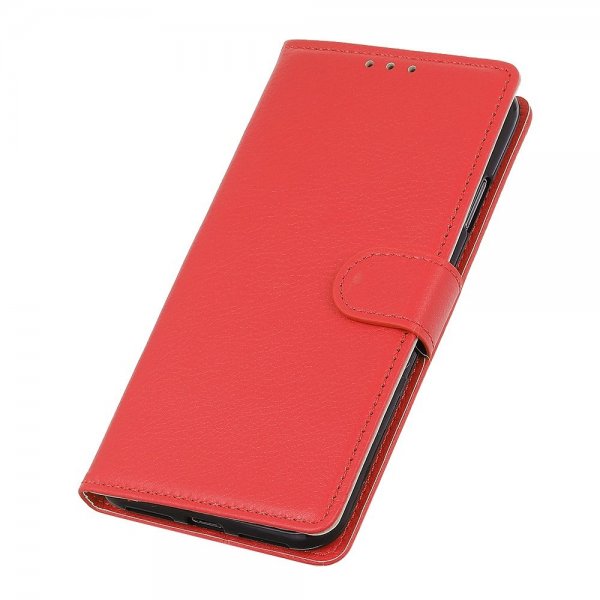 iPhone 14 Plus Etui Litchi Rød