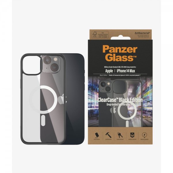 PanzerGlass iPhone 14 Plus Deksel ClearCase Black Edition MagSafe