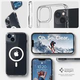 Spigen iPhone 14 Plus Deksel Crystal Hybrid MagFit Hvit