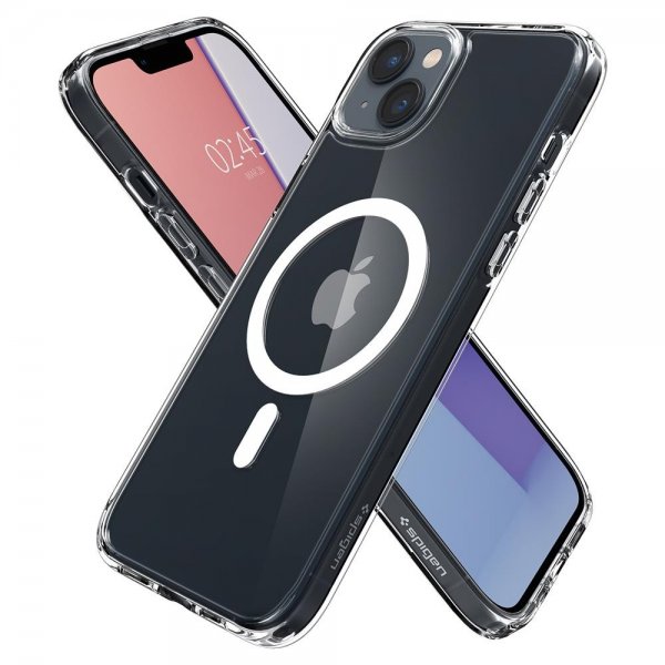 Spigen iPhone 14 Plus Deksel Crystal Hybrid MagFit Hvit