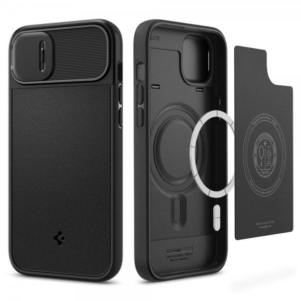 Spigen iPhone 14 Plus Deksel Optik Armor MagFit Svart