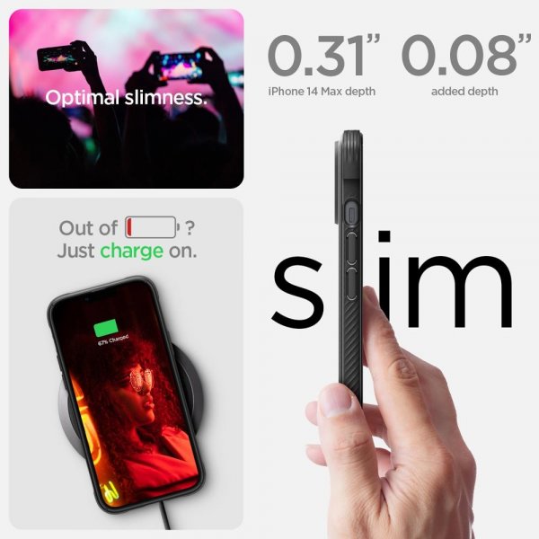 Spigen iPhone 14 Plus Deksel Rugged Armor MagFit Matte Black