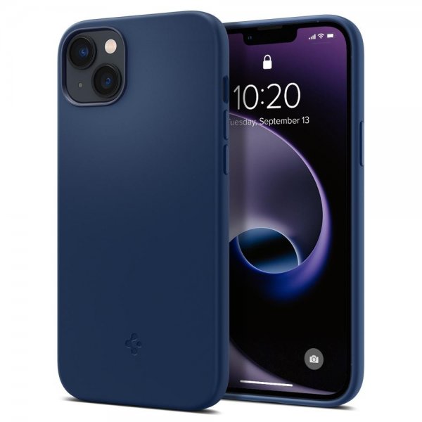 Spigen iPhone 14 Plus Deksel Silicone Fit MagFit Navy Blue