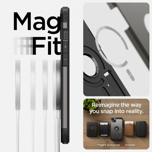 Spigen iPhone 14 Plus Deksel Tough Armor MagFit Gunmetal