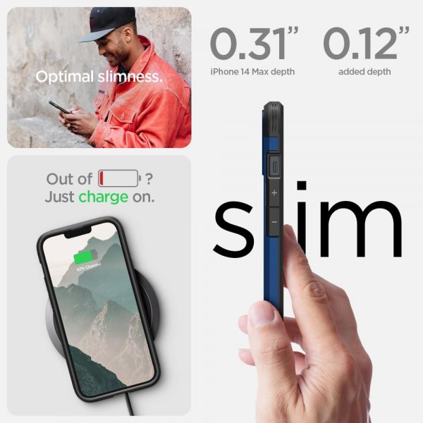 Spigen iPhone 14 Plus Deksel Tough Armor MagFit Navy Blue