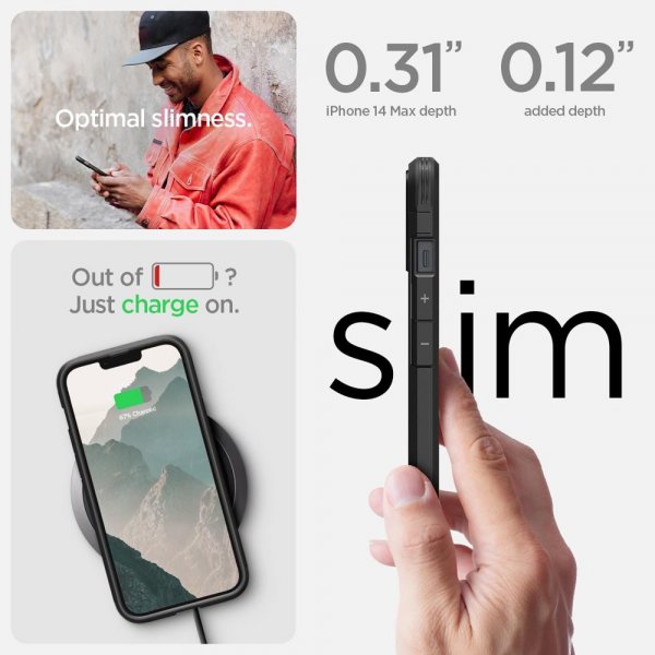 Spigen iPhone 14 Plus Deksel Tough Armor MagFit Svart