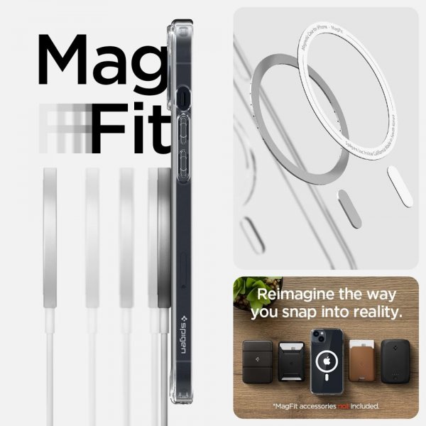 Spigen iPhone 14 Plus Deksel Ultra Hybrid MagFit Hvit