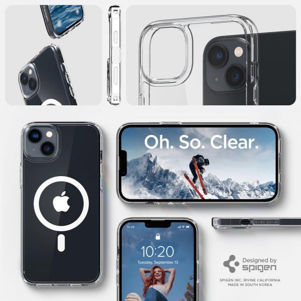 Spigen iPhone 14 Plus Deksel Ultra Hybrid MagFit Hvit