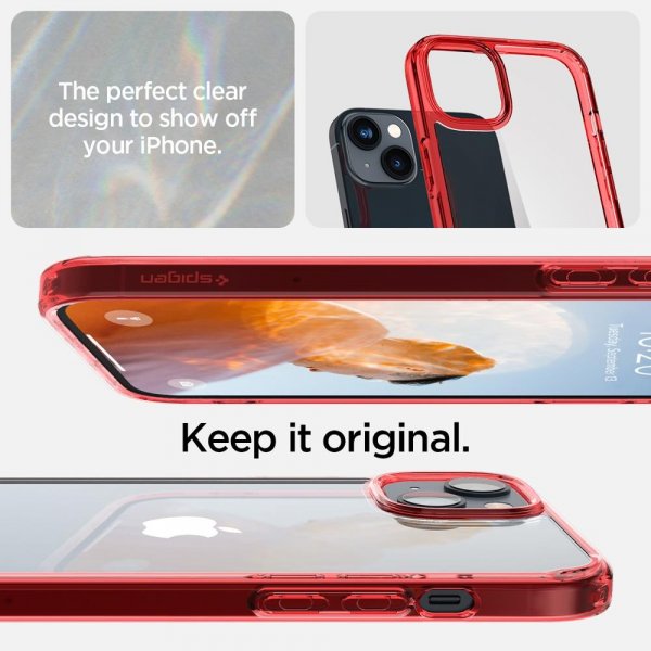 Spigen iPhone 14 Plus Deksel Ultra Hybrid Red Crystal