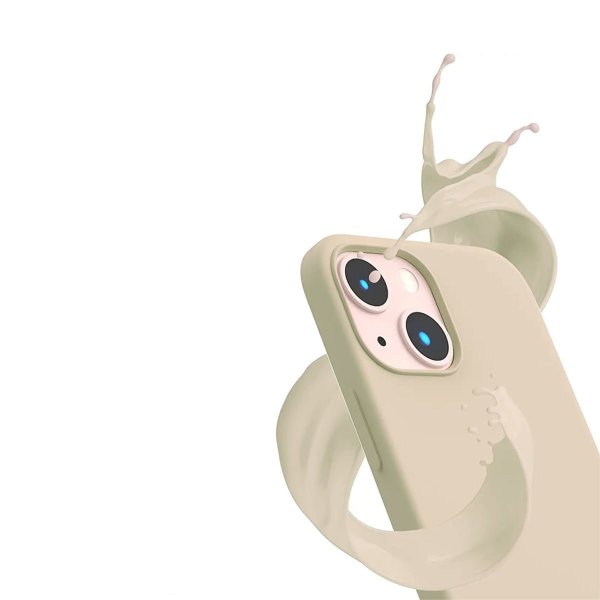 Rvelon iPhone 14 Deksel Silikon Beige
