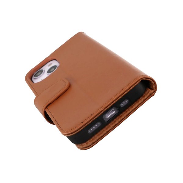 Rvelon iPhone 14 Etui Utbrettbar Kortlomme Brun