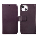 Rvelon iPhone 14 Etui Ekte skinn Kortlommer Lilla