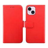Rvelon iPhone 14 Etui Ekte skinn Kortlommer Rød