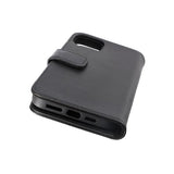 Rvelon iPhone 14 Etui Ekte skinn Kortlommer Svart