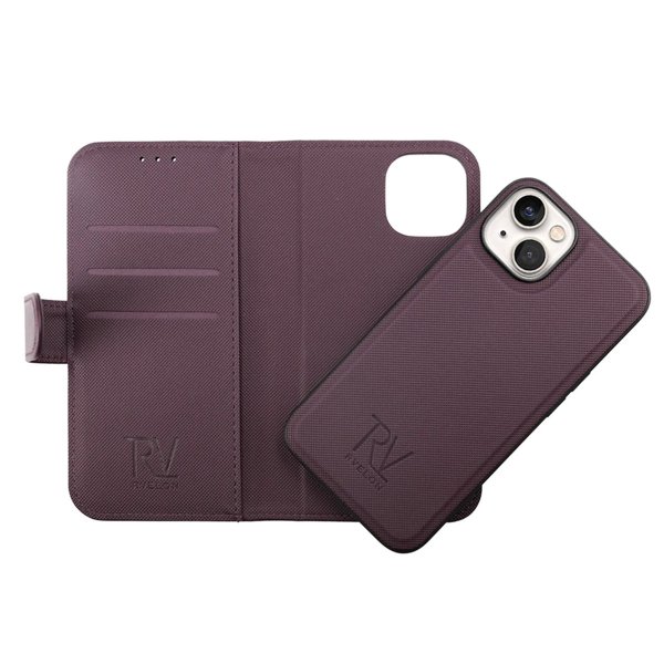 Rvelon iPhone 14 Etui Detachable Wallet Case Lilla