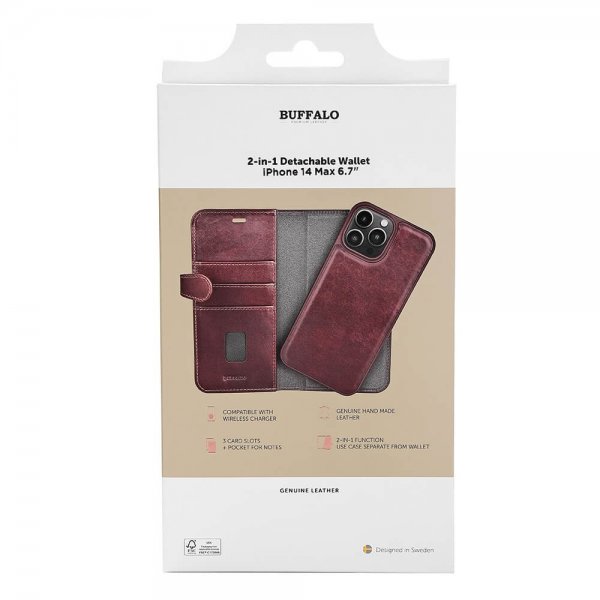 Buffalo iPhone 14 Plus Etui 2-in-1 Detachable Wallet Brun
