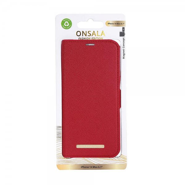 Onsala iPhone 14 Plus Etui Fashion Edition Avtakbart Deksel Rød