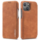 Lc.Imeeke iPhone 14 Plus Etui Flip Lysebrun
