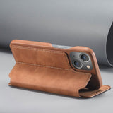 Lc.Imeeke iPhone 14 Plus Etui Flip Lysebrun
