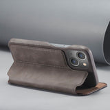 Lc.Imeeke iPhone 14 Plus Etui Flip Mørkebrun