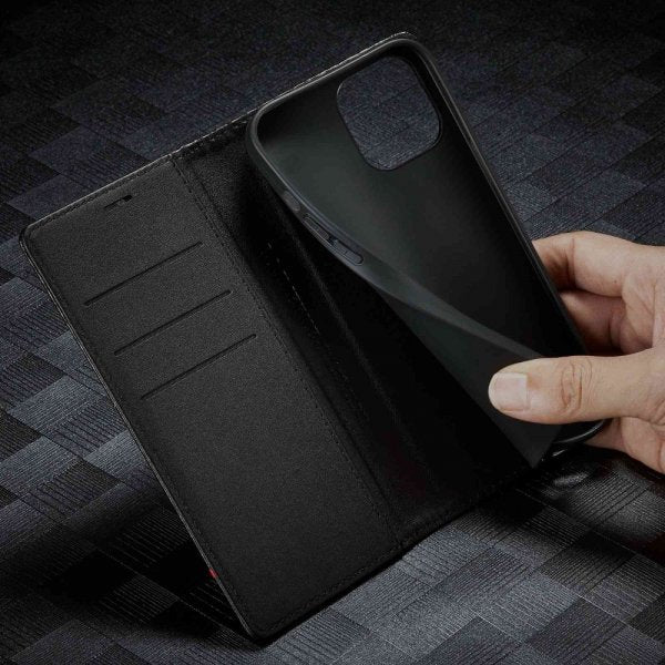 Lc.Imeeke iPhone 14 Plus Etui Karbonfibertekstur Rød Stripe Vertical