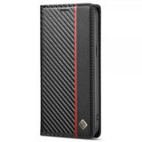 Lc.Imeeke iPhone 14 Plus Etui Karbonfibertekstur Rød Stripe Vertical
