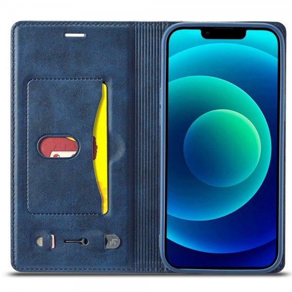 Lc.Imeeke iPhone 14 Plus Etui Kortlomme Utside Blå