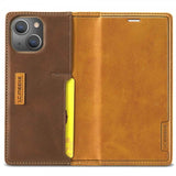 Lc.Imeeke iPhone 14 Plus Etui Kortlomme Utside Brun