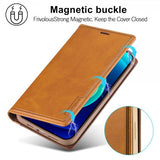Lc.Imeeke iPhone 14 Plus Etui Kortlomme Utside Brun
