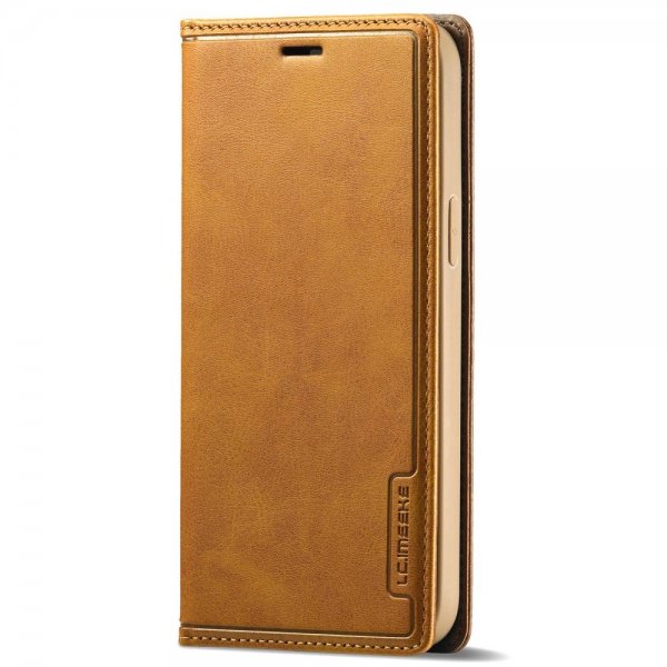 Lc.Imeeke iPhone 14 Plus Etui Kortlomme Utside Brun