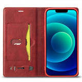Lc.Imeeke iPhone 14 Plus Etui Kortlomme Utside Rød