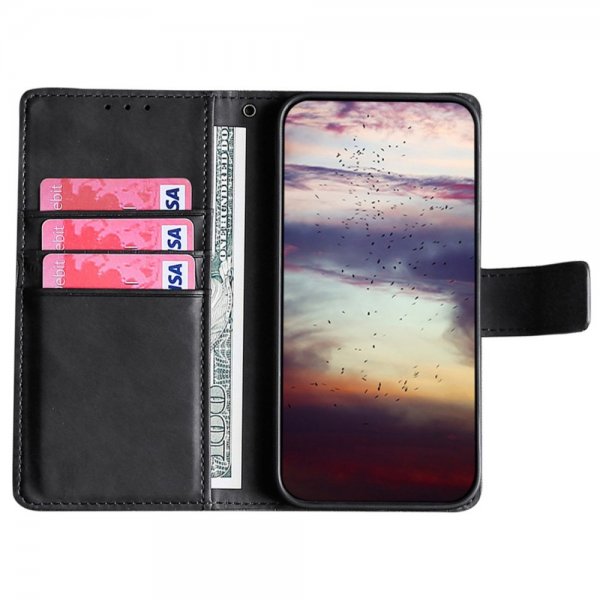 iPhone 14 Plus Etui Krokodillemønster Svart