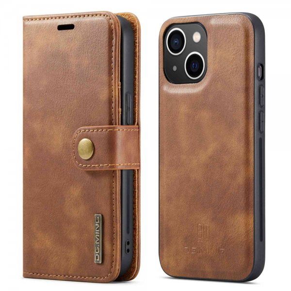 Dg.Ming iPhone 14 Plus Etui Avtagbart Deksel Brun
