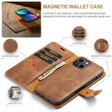 Dg.Ming iPhone 14 Plus Etui Avtagbart Deksel Brun