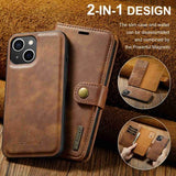Dg.Ming iPhone 14 Plus Etui Avtagbart Deksel Brun