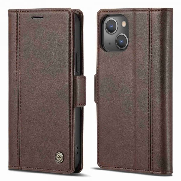 Lc.Imeeke iPhone 14 Plus Etui med Kortlomme Brun