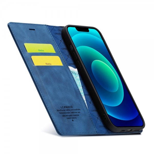 Lc.Imeeke iPhone 14 Plus Etui med Kortlomme flipp Blå