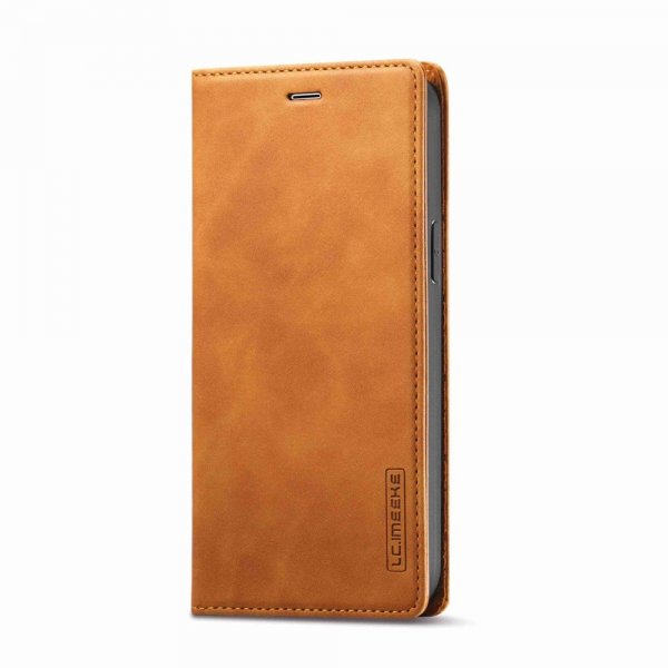 Lc.Imeeke iPhone 14 Plus Etui med Kortlomme flipp Brun