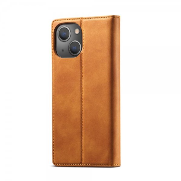 Lc.Imeeke iPhone 14 Plus Etui med Kortlomme flipp Brun
