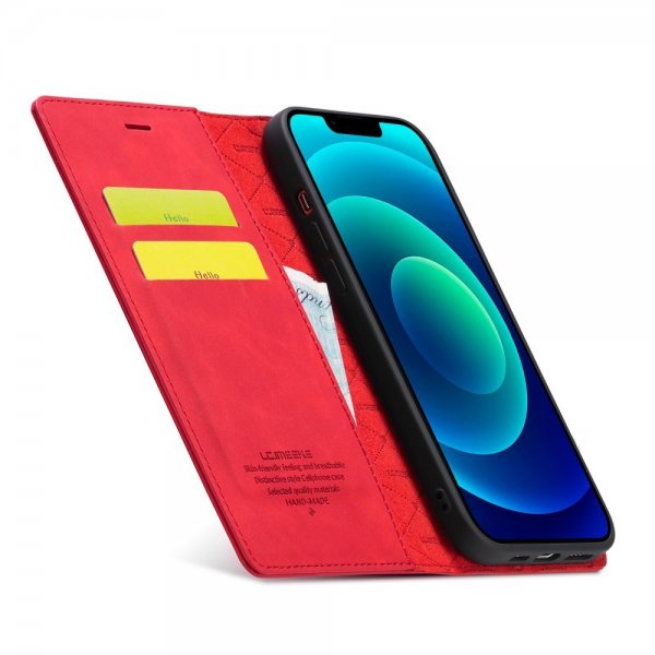 Lc.Imeeke iPhone 14 Plus Etui med Kortlomme flipp Rød