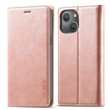 Lc.Imeeke iPhone 14 Plus Etui med Kortlomme flipp Rosegull