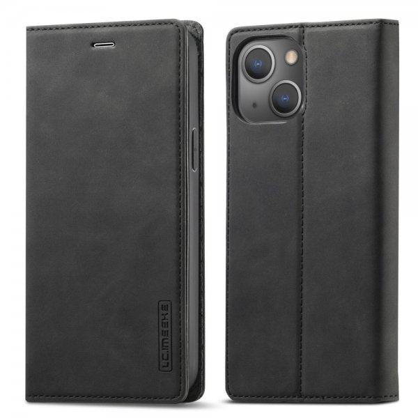 Lc.Imeeke iPhone 14 Plus Etui med Kortlomme flipp Svart