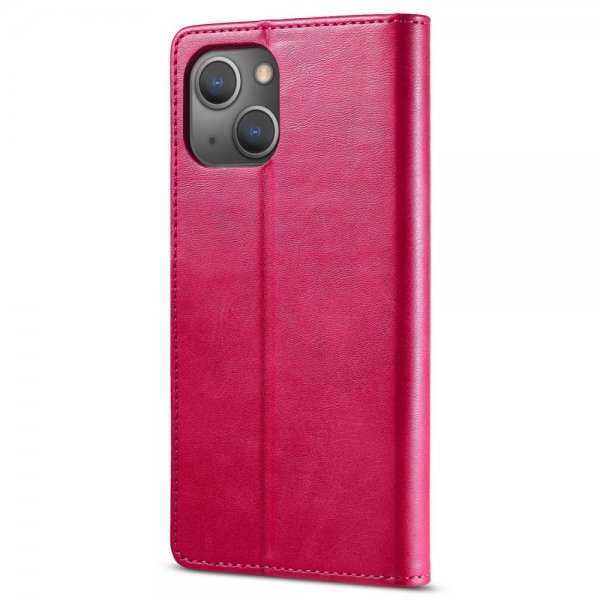 Lc.Imeeke iPhone 14 Plus Etui med Kortlomme stativfunksjon Magenta