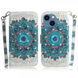 iPhone 14 Plus Etui Motiv Blå Mandala