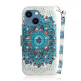 iPhone 14 Plus Etui Motiv Blå Mandala