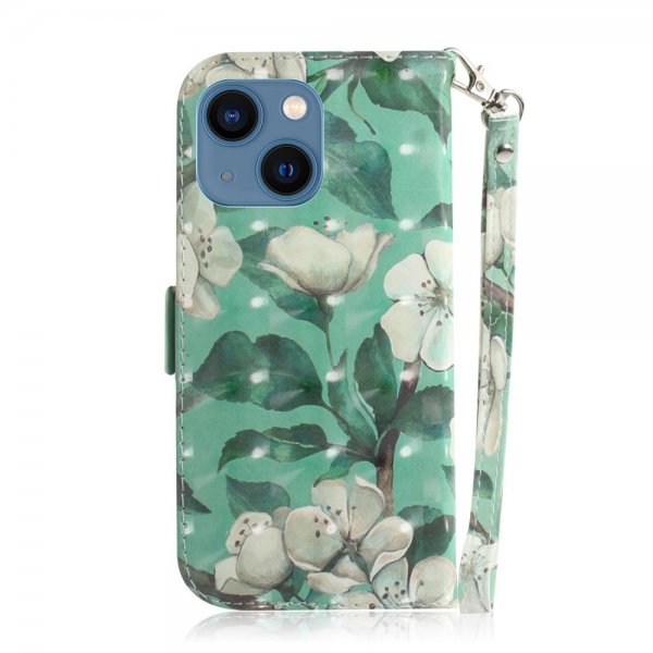 iPhone 14 Plus Etui Motiv Hvit Blomster